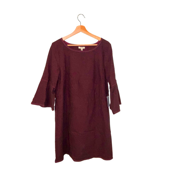 Max Studio Maxi Black Wine Dress Trumpet Sleeves Sz. XL NWT 8910J66 - Picture 3 of 9